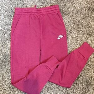 Nike Kids Raspberry Pink Fleece Joggers